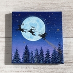 プチキャンバス絵画シリーズ♡アクリル画《原画》  ✴︎   サンタがやって来た！　✴︎