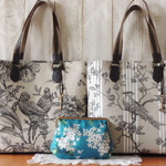 梅~様オーダー品フランスリネン 大きめバッグセット 