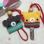 【あきのすけ様ご注文品☆】クマくんとネコちゃんのキーカバー☆
