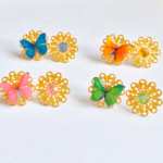 標本蝶々のおもちゃの宝石ピアス