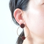 Suikyo 【レザーピアス/イヤリング】 “cordovan burgundy”