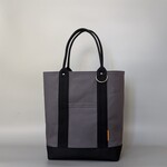 kazumi-hoto様専用   縦長トートバッグ   ブラック×グレー      A4 帆布トートバッグ 