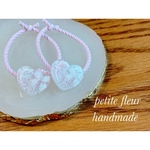 キラキラハートヘアゴム　ピンク