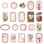コラージュ素材　レトロ調フレークシール　60枚　morning rose　[AZ362]
