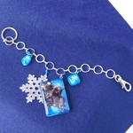 【Snow crystal】キジトラと雪の結晶バッグチャーム