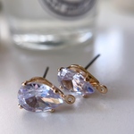 4pcs)3671)インポートピアス) Crystal drop#3i