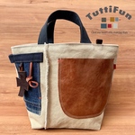 tuttifun＊leather &denim pocket bag ➕ Cross