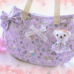 送料無料＊夢かわいい♪メルヘンの雰囲気♪てるてるくまちゃん付きトートバッグ♪
