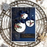 ［クリスマス］ノスタルジックなボーブルのクリスマスカード(ブルー)