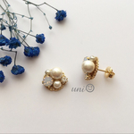 コットンパール きらきら*:･*｡ピアス