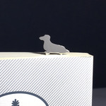 Dog-BookMark-19　ミニチュアダックスフンド　シルバーブックマーク　しおり