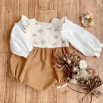baby✭長袖ロンパース✭マーガレットコーデュロイ×スェード