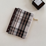 new▷ミニ6ジッパーポーチ/ウォームチェック(ホワイト)