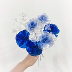 【お得なブーケ】青薔薇MIXとかすみそうのブーケ 8本セット　b2016
