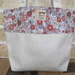 【sale】帆布＊花柄×白＊ミニトート