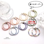 選べる。ボーダーフープピアス（ニッケルフリー）