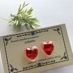 赤の女王♡　ハートピアス