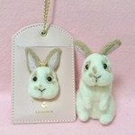 【オーダー】うさぎ  お座り ぬいぐるみ & パスケース ハンドメイド 羊毛フェルト