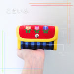 セール中！　レトロ刺繍　ミニ財布　こさいふ　コンパクト財布　レトロポップ　刺繍　軽量　カードケース　昭和レトロ　帆布