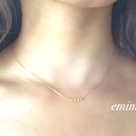 Cube Zirconia Triple Round Necklace