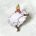 世界の名画 手刺繍ブローチ「ムーラン・ルージュのラ・グーリュ」