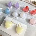 キッズアクセサリー　ミルキーカラーのハートイヤリング