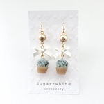 🧁 cup cake earring ✵ 小さなカップケーキの耳飾り 《 粉雪シュガーチョコミント 》 ピアス イヤリング