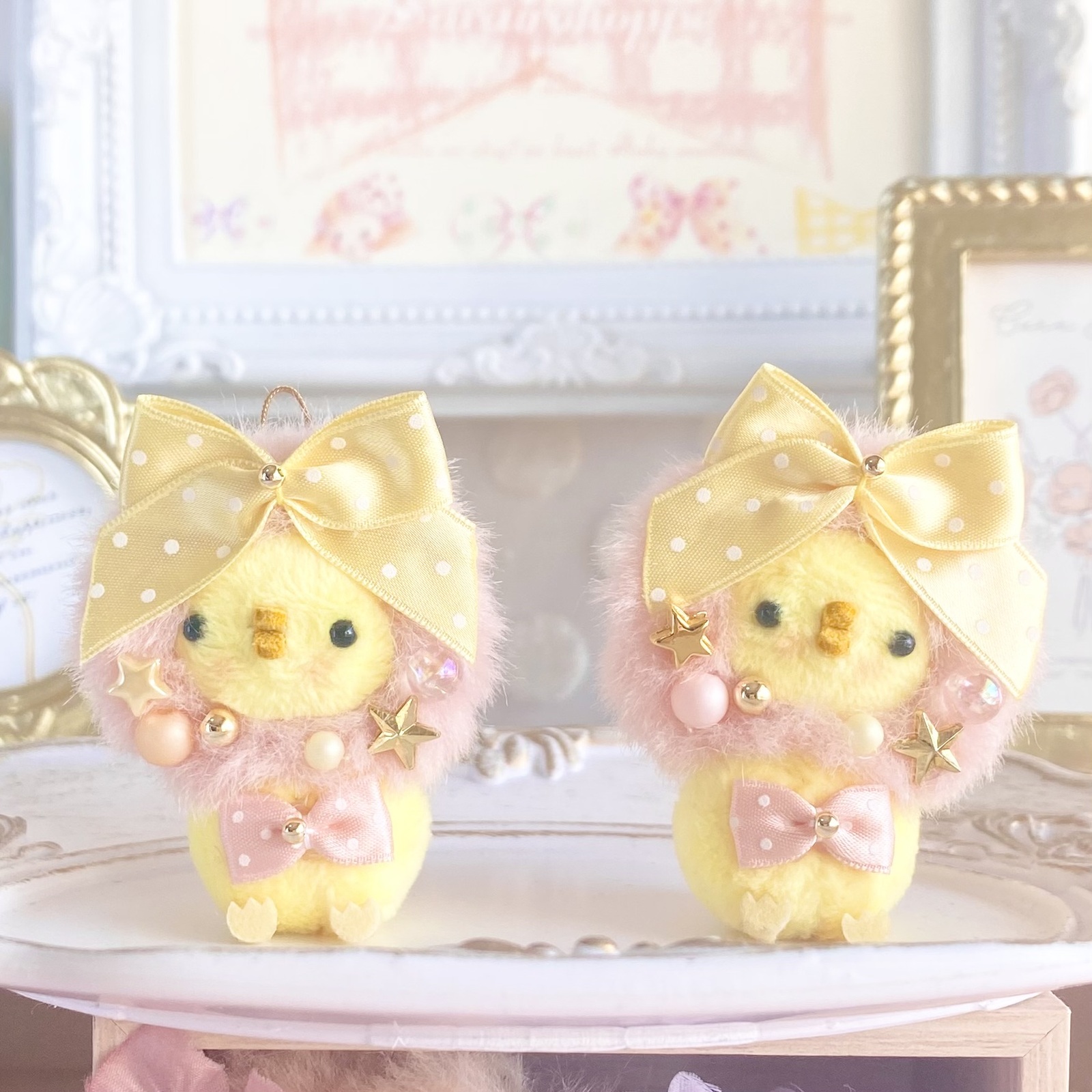 ☆受注制作☆クリスマスリースなげめこっこちゃん(ピンク