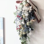  シュガーリーフの煌めきWinterSwag＊クリスマススワッグ ギフト 壁飾り