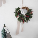 クレッセントリース/ベルリース/冬のリース/クリスマスリース/毎年飾れるリース