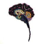 脳 ビーズ刺繍ブローチ