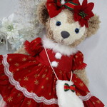 ＜1点のみ＞シェリーメイ(Sサイズ)コスチューム＊クリスマスドレス＆靴下ポシェット＊雪の結晶柄＊レッド