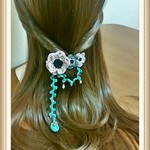 ★鈴 チロリンリン♪★アネモネと鈴のバレッタ 【小ぶりサイズ】