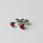 ダークルビーのプチピアス