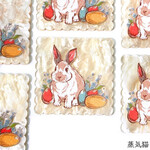 うさぎアクリルチャーム アイボリー 4個【兎パーツ】
