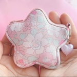 小さなお星さまポーチ☆彡　リバティ　ベッツィ  ピンクドリーム　タナローン　　イヤホンケース　アクセサリーケース