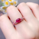 〖ruby〗天然ルビー パヴェ キラキラ 指輪 リング シルバー925 天然石