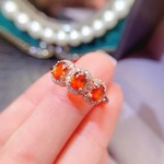 〖garnet〗天然 ファンタ マンダリンガーネット オレンジ  スクエア 指輪 リング シルバー925 天然石