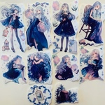 星夜に舞う少女たち｜フレークシール1002【再販・10枚入り・PET素材】