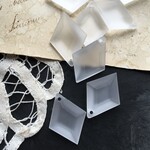 【2粒】30×22mm/マットクリア/ダイヤチャーム