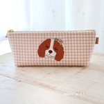 キャバリア 刺繍 ペンケース