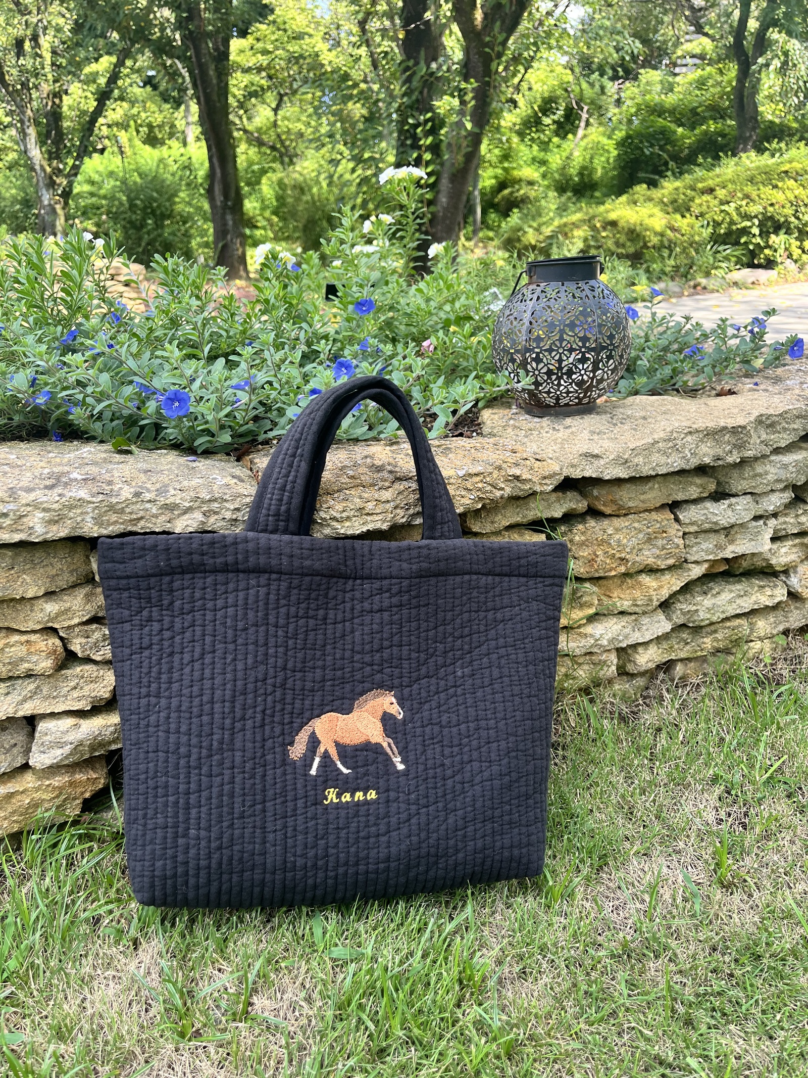 名入れ刺繍できる おしゃれな馬柄 ヌビバッグ マザーズバッグ