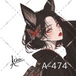 A-474 女の子 ステッカー 素材 コラージュ シール achashop