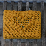 ブックスリーブ 【heart tweed mustard】/ ブックポーチ ブックカバー 文庫本・新書判サイズ