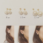 シンプルなコットンパールピアス＊卒業＆入学式にもGood