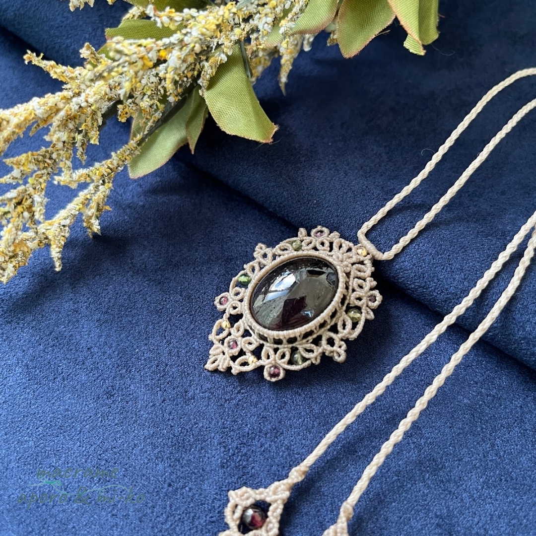 ハーキマーダイヤモンド ダブルねじり編み ブレスレット - macrame 