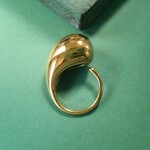 [1pcs] オール ステンレス 大ぶり ボリューム ドロップ デザイン  リング ゴールド サージカルステンレス 24KGPイオンメッキ  金属アレルギー対応
