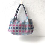 カラフルドットウール［グレー］　バルーンバッグ