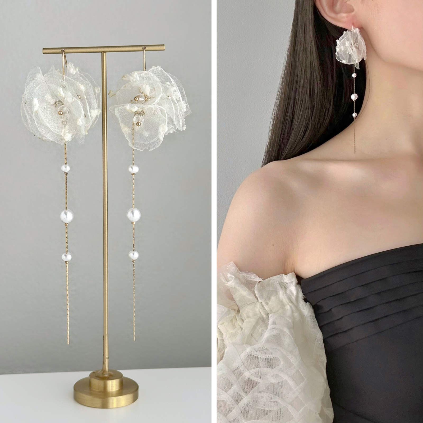 common eve パールxチェーン パールピアス チェーンピアス