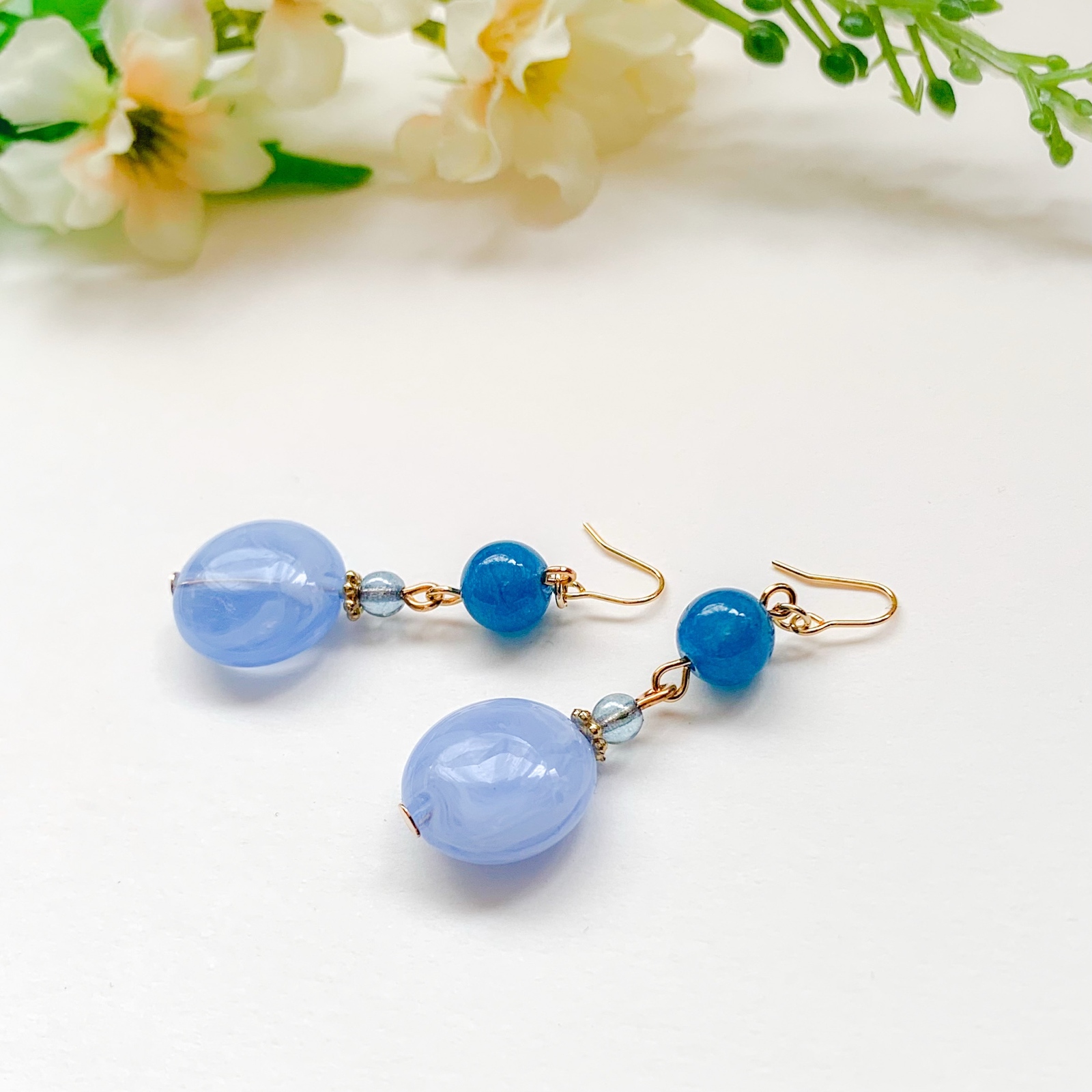 取引中　青い小粒ピアス/イヤリング 楽天市場】イヤリング ピアス 富士山 扇子 日本 和柄 さくら 花